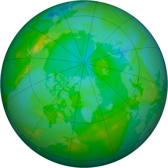 Arctic ozone map for 31 July 2000